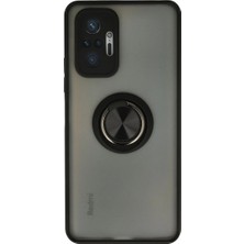 Elitse Xiaomi Redmi Note 10 Pro Kılıf Montreal Yüzüklü Silikon Kapak - Siyah