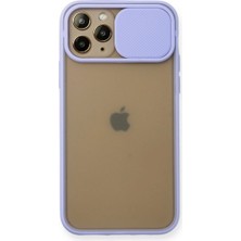 Elitse Apple Iphone 11 Pro Kılıf Palm Buzlu Kamera Sürgülü Silikon - Lila
