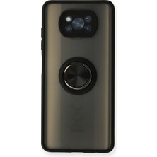 Elitse Xiaomi Pocophone X3 Kılıf Montreal Yüzüklü Silikon Kapak - Siyah