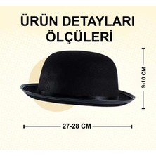 Elitse Charlie Chaplin Stil Çocuk Şapkası – Siyah Melon Parti Şapkası