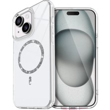 Elitse Apple Iphone 15 Plus Live Diamond Magsafe Kapak - Şeffaf