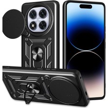 Elitse Xiaomi Redmi Note 14 Pro Plus Kılıf Pars Lens Yüzüklü Silikon - Siyah