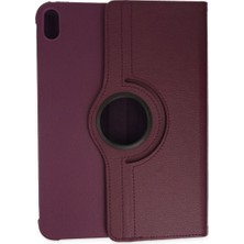 Elitse Apple Ipad 2022 10.9 (10.nesil) Kılıf 360 Tablet Deri Kılıf - Mürdüm