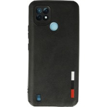 Elitse Realme C21 Kılıf Loop Deri Silikon - Siyah