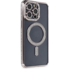 Elitse Apple Iphone 14 Pro Kılıf Joke Simli Magneticsafe Kılıf - Gri