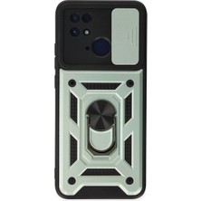 Elitse Xiaomi Redmi 10C Kılıf Pars Lens Yüzüklü Silikon - Yeşil
