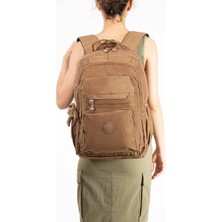 571 Collections Çanta Ultra Hafif Çok Cepli Su Geçirmez Sırt Çantası Unisex Taba (Model: 571-2F)