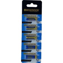 Elitse Wilkinson 27A MN27 12V Alkalin Pil Kepenk Anahtar Pili Beşli Paket