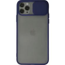 Elitse Apple Iphone 11 Pro Kılıf Palm Buzlu Kamera Sürgülü Silikon - Lacivert
