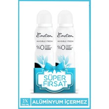 Elitse 2 Adet Emotion Invisible Fresh Black & White Kadın Deodorant 150ML Vegan, Leke Bırakmaz
