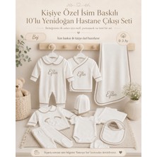 Emsera Atelier Kişiye Özel Isim Baskılı Biyeli 10'lu Yenidoğan Hastane Çıkışı Seti 0-3 Ay