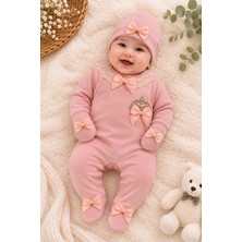 Waffle Baby 0-3 Ay Bebek Tulum Takımı 3 Parça Yenidoğan Şapkalı Eldivenli Hastane Çıkışı Seti
