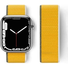 Motto Ticaret Newface Apple Watch 42MM Hasırlı Cırtcırtlı Kordon - Sarı