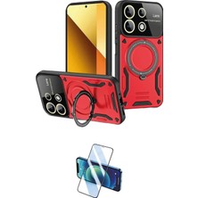 Teknoparkx Ieg™ Redmi Note 13 4g Kılıf Kıvılcım Modern Serisi - Siyah 3D Antistatik Cam Ekran Koruyucu