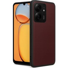 Sh Newface Xiaomi Redmi 13C Kılıf Aras Deri Kapak - Bordo Najmaddin