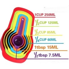 Ozkr Store Pratik Ölçü Kaşığı Kabı 5li Şeker Baharat Sıvı Ölçer Aparat
