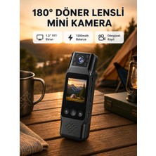 Motto Ticaret Mey Ithalat® 180° Döner Lensli Mini Kamera 1080P Full Hd Hareket Algılama 1200MAH