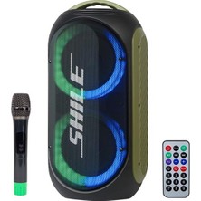 Ozkr Store Shile SL-2019 Taşınabilir Profesyonel Bluetooth Parti Hoparlörü – 30W Güçlü Ses, Kablosuz Mikrofon ve Rgb Işık Show