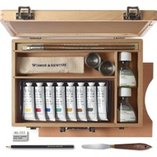Winsor & Newton : Artists' : Studio : Ahşap Kutulu Yağlı Boya Seti : 8 x 37 ml + Aksesuarlar