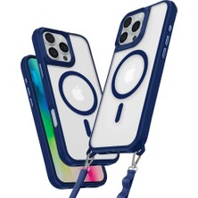Uravas Store Apple iPhone 16 Pro Kılıf Enka Magsafe Silikon Kılıf - Lacivert