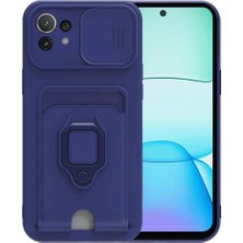 Mudanis Xiaomi Mi 11 Lite Kılıf Zuma Kartvizitli Yüzüklü Silikon - Lacivert