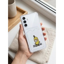 Uravas Store Samsung Galaxy A56 Boş Yapma Muz Detaylı Kart Bölmeli Şeffaf Telefon Kılıfı