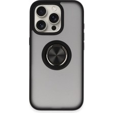 Mudanis Apple Iphone 16 Pro Max Kılıf Montreal Yüzüklü Silikon Kapak - Siyah