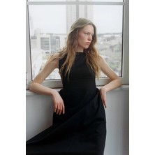 Vatkalı Kayık poplin elbise
