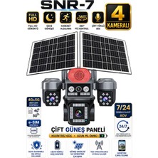 Sonreir SNR 4 Kameralı 20MP Güvenlik Kamerası Çift Solar Panel Sim Kartlı Güneş Enerjili Kamera Gece Görüşlü