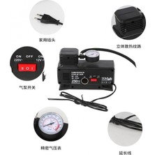 Hace Bazaar 220V ile 12V Oto Elektriği Çalışan Hava Lastik Şişirme Kompresörü 250 Psı Çok Amaçlı Yol Yardımı