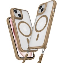 Uravas Store Apple iPhone 15 Plus Kılıf Enka Magsafe Silikon Kılıf - Desert