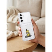 Uravas Store Samsung Galaxy S24 Fe Boş Yapma Muz Detaylı Kart Bölmeli Şeffaf Telefon Kılıfı