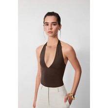 Vatkalı Sırt dekolteli bodysuit
