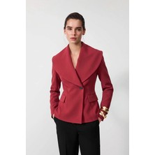 Vatkalı Şal yaka kruvaze blazer ceket