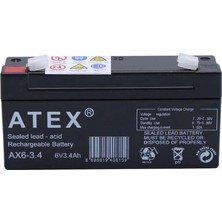 Renas Store Atex Ax6-3.4 6V 3.4AH Yatay Akü