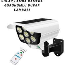 Renas Store 77 Led'li Güneş Enerjili Güvenlik Lambası ve Kukla Kamera – Hareket Sensörlü, 2400MAH Pilli