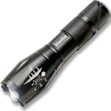 Bluefox Güçlü LED El Feneri, 10W Ultra Parlak Işık, 5 Farklı Mod, Özellikli, Dayanıklı Aluminyum Göv
