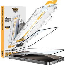 Buff Labs iPhone 16 Serisi ile Uyumlu 5d Easyfit 2 Adet Kolay Uygulama Aparatlı Ekran Koruyucu Tempe