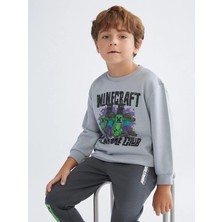 Lc Waikiki Yeni Sezon Bisiklet Yaka Minecraft Baskılı Erkek Çocuk Sweatshirt