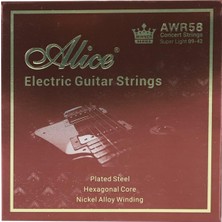 Alice Alıce Kazanan Serisi AWR58SL(009-042) Süper Hafif Konser Dizeleri Elektro Gitar Dizeleri Seti 6 Adet