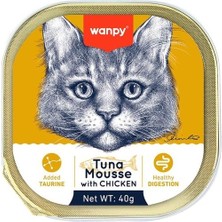 Wanpy Ton Balıklı ve Tavuk Yaş Pate Kedi Maması, 40 Gr, 6 Adet