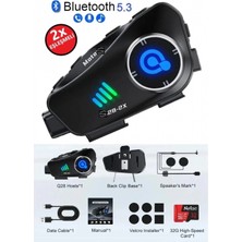 Hace Bazaar Q28 2x 2 Eşleşmeli Motosiklet Kask Bluetooth Kulaklık 1080P Kamera Su Geçirmez Intercom