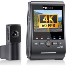 Viofo A329S 2 Kameralı Ön+Arka 4K 60FPS+ Wi-Fi 6 Hdr Starvıs 2 Sensör Gps'li SSD Destekli Araç Kamer