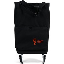 Ent Çanta Entcanta Çiğdem Model 2 Tekerlekli Katlanabilir Alışveriş ve Seyahat Çantası, Su Geçirmez Polyester,