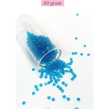 Elitse Dökme Cam Kum Boncuk (8/0) 3 mm - 60 Gram - Şeffaf Deniz Mavi - BNC221