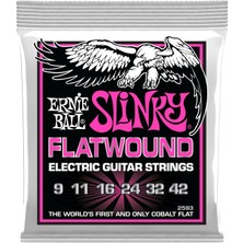 Ernie Ball Super Slinky Flatwound Elektro Gitar Telleri 9-42 Ayar (P02593)