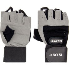 Delta Spor Delta Bilek Bandajlı Gri Ağırlık Body Fitness Eldiveni, Medium
