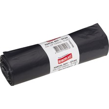 Koroplast Endüstriyel Hantal Boy Siyah Çöp Poşeti 10'lu 100X150 Cm, Yırtılmaz & Sızdırmaz, Çift Katl