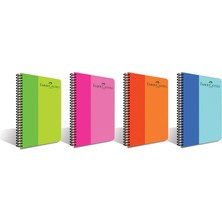 Faber-Castell Spiralli Defter, 100 Yaprak, 70G Kağıt, A4, Çizgili, 500 Mikron Pp Kapak, Dayanıklı ve