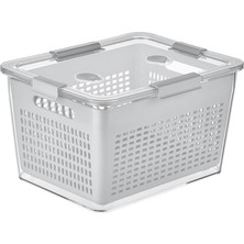 Selka Home - Lavin 7 Litre Açık Gri Saklama Kabı
